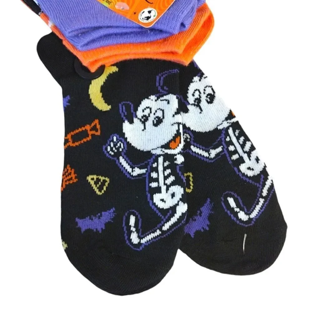 Disney‎ Mickey Minnie Mouse Halloween Themed No Show Socks NWT